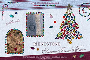 Rhinestone Christmas Tree and Frames, an Object Graphic by Anzhelika