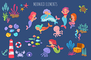 My little mermaid-clipart set, a Graphic by ComelyPics Shop (Thumbnail 2 of 9)