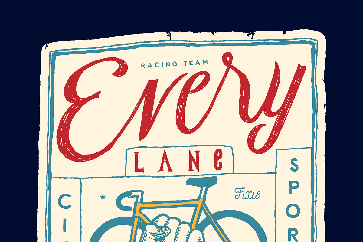 Every Lane is a Bike Lane, an Illustration by hand draw (Photo 2 of 2)