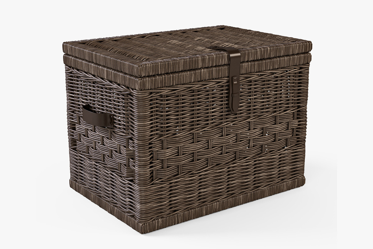 Wicker Storage Trunk 05 Walnut Brown, an Object 3D Model by Markelos (Photo 1 of 10)