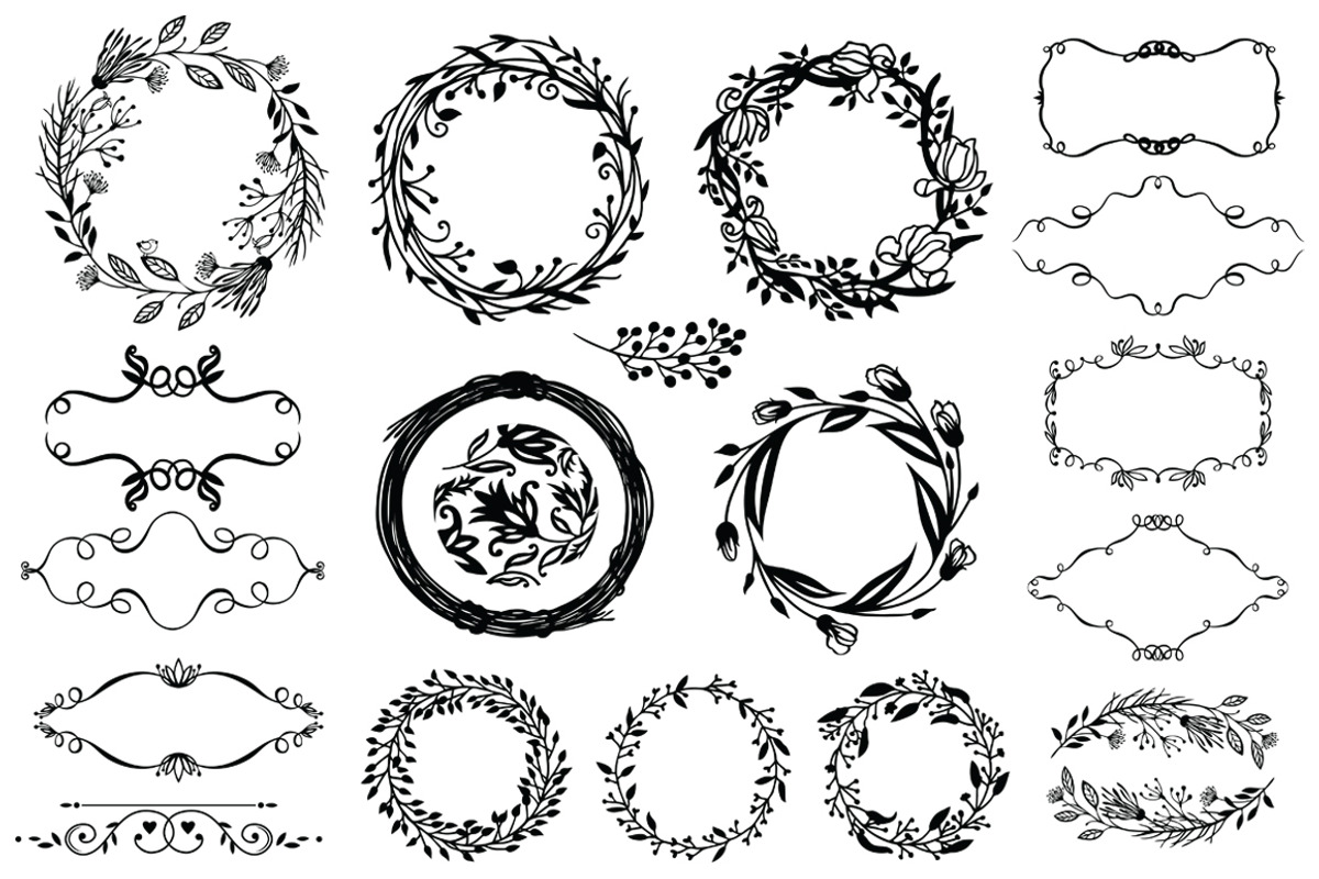 Calligraphic design elements, Mr & M preview 2