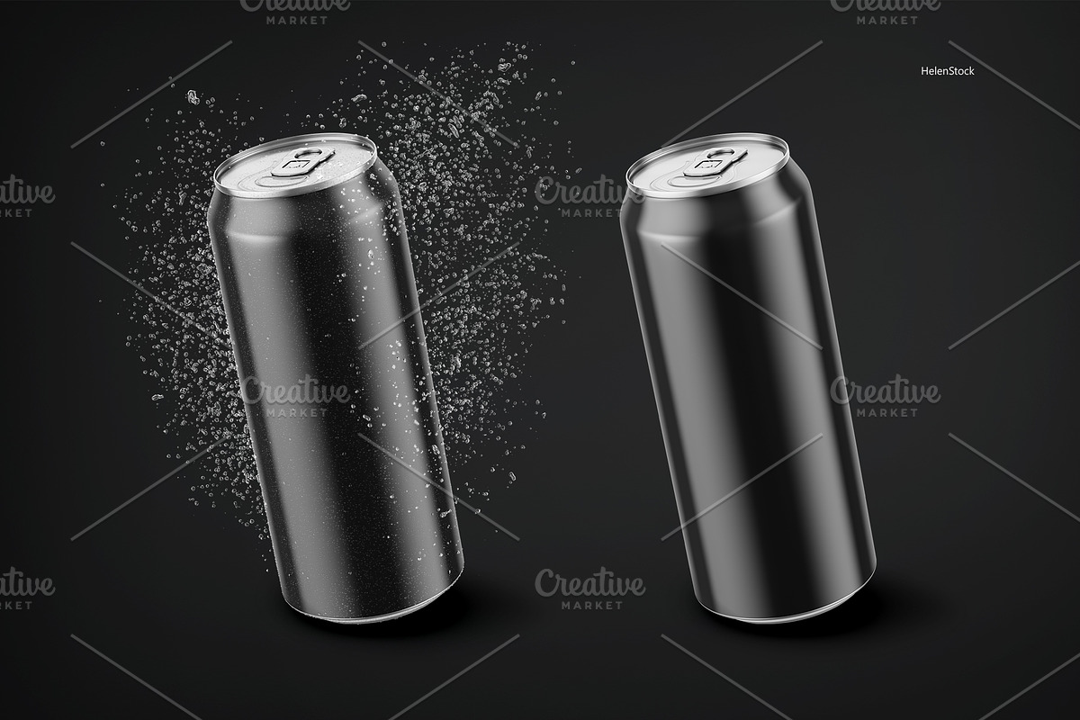 500ml Drink Can with Drops Mockup, a Product Mockup by HelenStock (Photo 7 of 9)