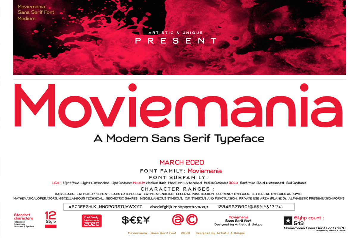 Moviemania - Sans Serif Font Family
