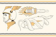Motorcycle Set, an Illustration by Bromz Studio (Thumbnail 3 of 6)