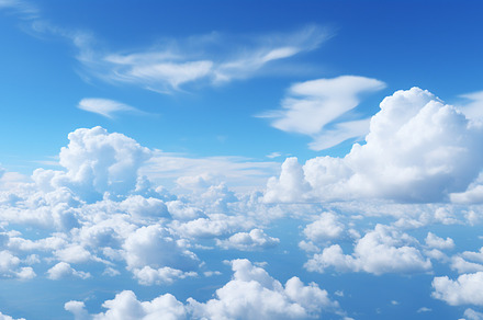 Blue sky and white clouds..blue back, a Photo by LOGOCREATIVE