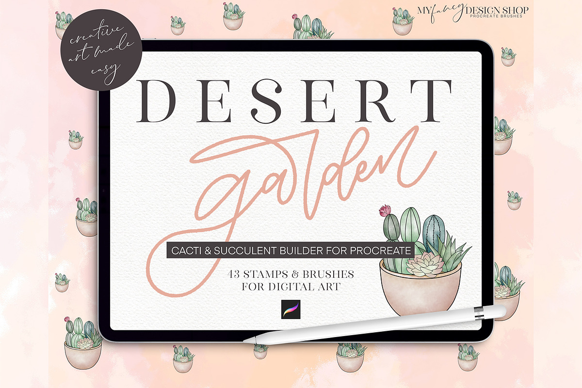 Procreate Cacti and Succulent Set, a Brush Add-On by My Fancy Design Shop (Photo 1 of 13)