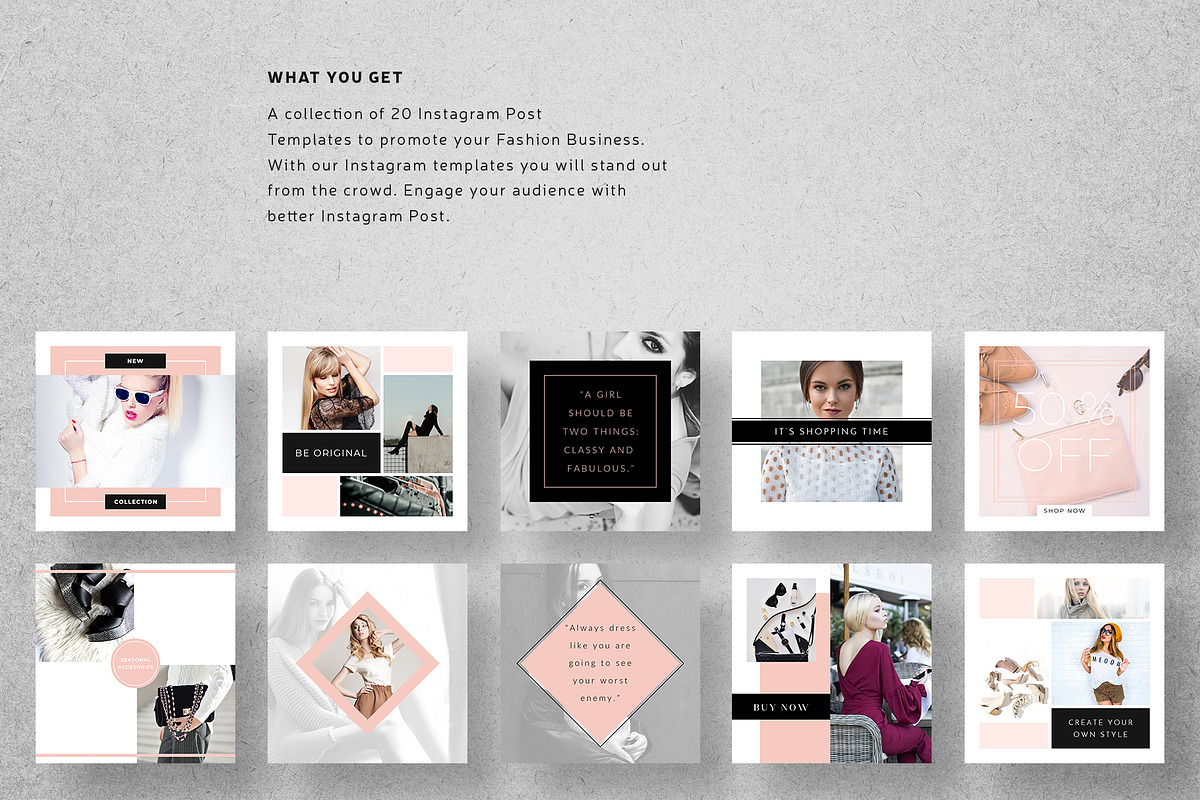 Fashion Instagram Post Templates, a Social Media Template by Cooledition (Photo 5 of 6)
