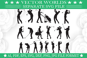 Golf Player Svg, Golf, Player Svg