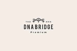 DNA Bridge Hipster Vintage Logo