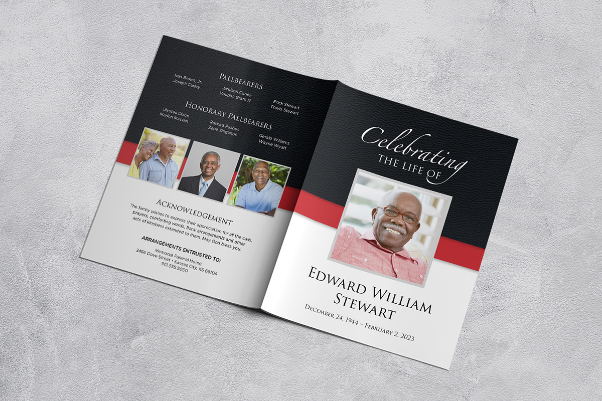 Red & Black Funeral Program Template, a Templates & Theme by Studio Reena (Photo 5 of 7)