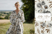 Vintage Peony Rose Pattern Bundle, a Pattern Graphic by Eclectic Anthology (Thumbnail 9 of 13)