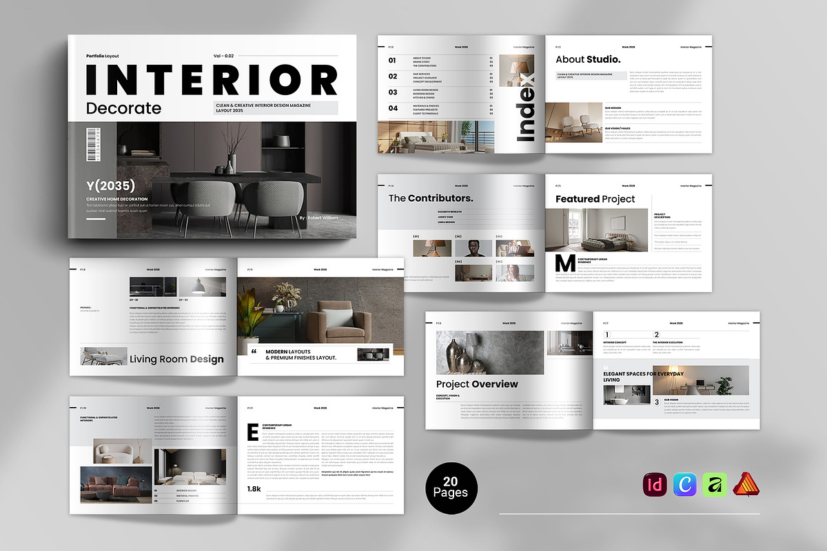 Interior Design Magazine Landscape, a Magazine Template by Spark_Creative (Photo 1 of 13)