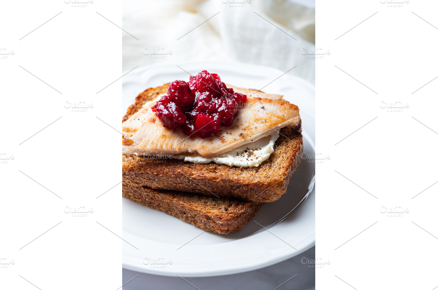 Open sandwich from leftover turkey, a Food & Drink Photo by MAnuta
