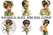 Whimsical Black Afro Girl Clipart, an Illustration by OK Design (Thumbnail 2 of 6)