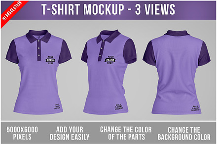 Women's Short Sleeve Polo Shirt PSD, a Shirt Mockup by Bruno's Shop