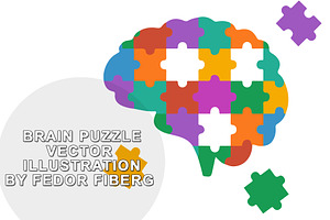 Brain puzzle vector illustration