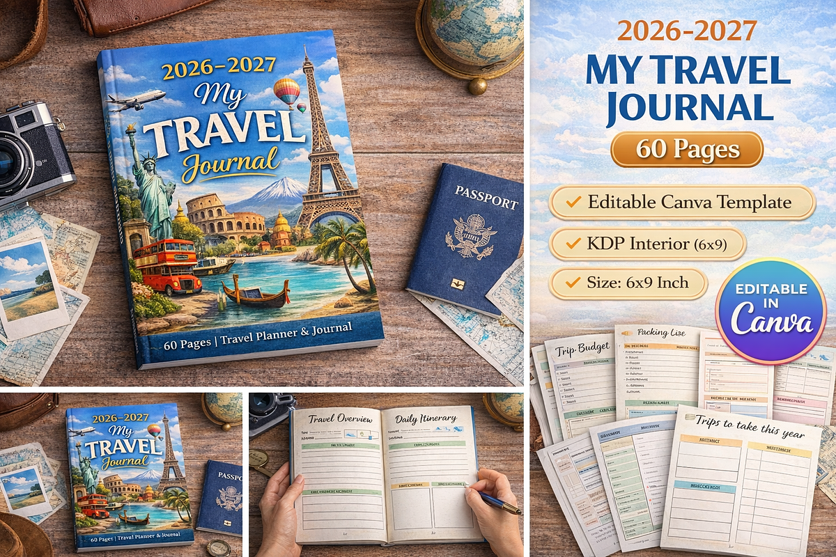2026–2027 Travel Journal, a Stationery Template by Designmela01 (Photo 4 of 11)