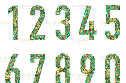 Set of figures, a Font by IllustrationArtShop