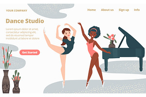 Ballet school dance studio landing