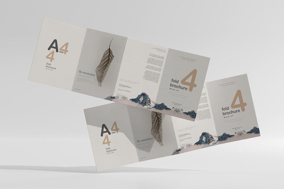 A4 Size Four Fold Brochure Mockup, a Print Template by pmvch (Photo 15 of 20)
