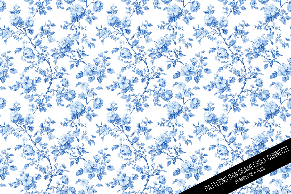 Floral Toile de Jouy Digital Paper, a Pattern Graphic by Chromolume Studio (Photo 10 of 15)