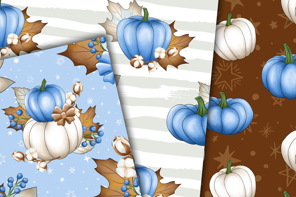 Autumn pumpkins, a Pattern Graphic by DarinaDigital (Photo 2 of 6)
