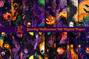 Spooky Halloween Ink Digital Paper, a Texture Graphic by Dream Creation (Thumbnail 1 of 7)