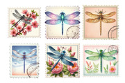 Dragonfly Postage Stamps Clipart, an Illustration by Daily.Designs (Thumbnail 4 of 5)
