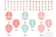 Mint & Coral Hot Air Balloons, an Illustration by Amanda Ilkov (Thumbnail 4 of 5)