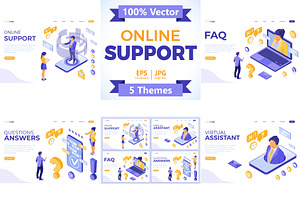 Isometric Online Customer Support, a Person Illustration by TAlex