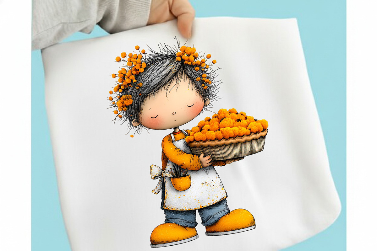 Whimsical Enjoy Autumn Boy Clipart, a Seasonal Illustration by designcity5 (Photo 3 of 5)