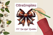 Watercolor Football Bow Clipart, a Graphic by CitraGraphics (Thumbnail 5 of 6)