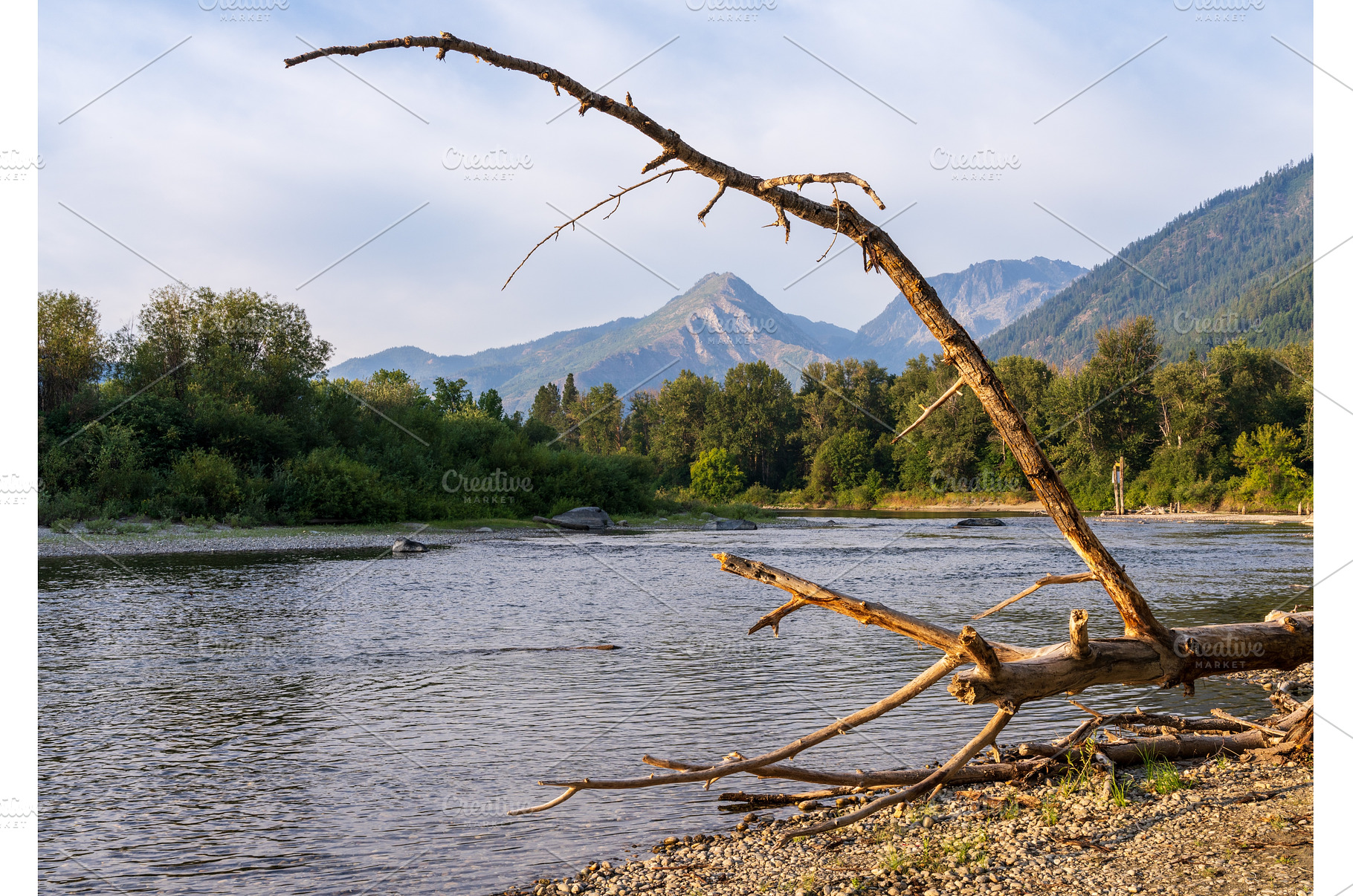 Early morning over Wenatchee River, a Nature Photo by Backyard Stock
