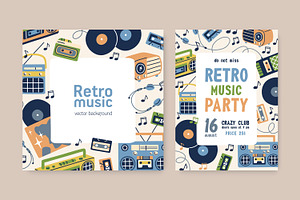 Retro music card and flyer, a Decorative Illustration by Good Studio
