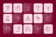 Women's Gymnastics Icons, an Outline Icon by Prosymbols (Thumbnail 5 of 6)
