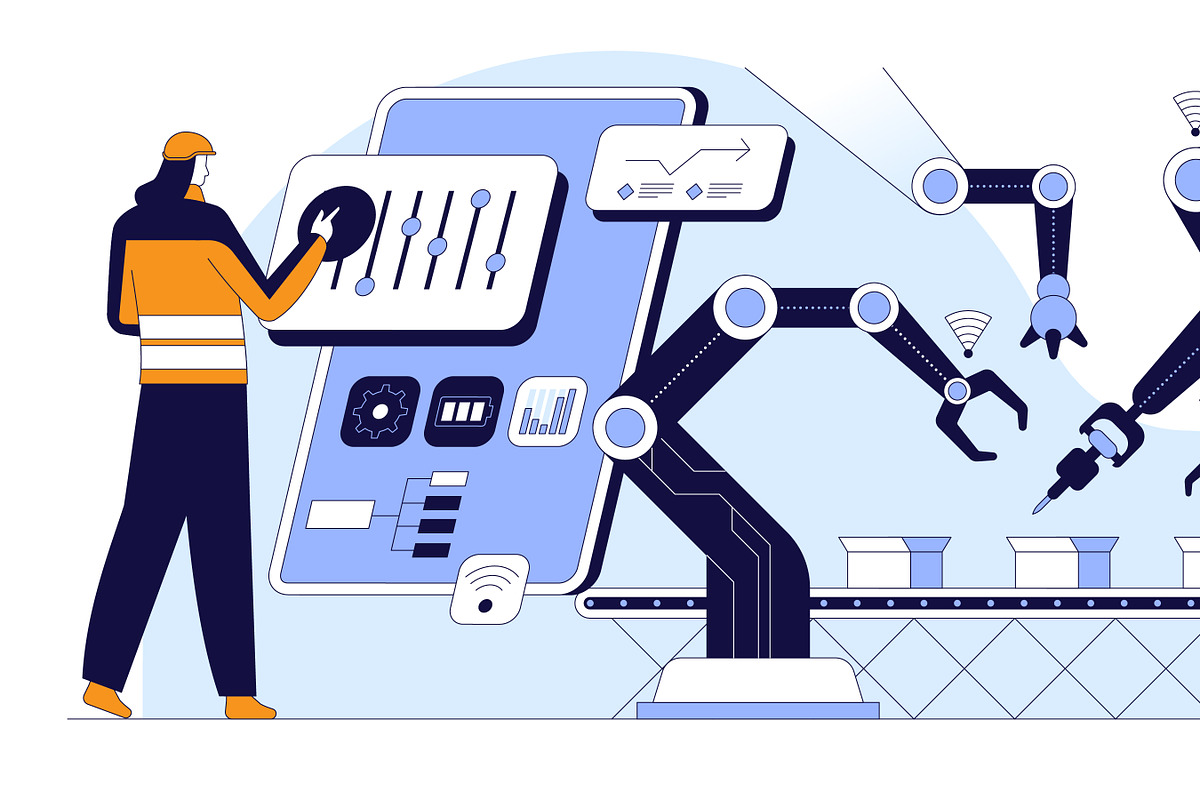 Robotics in Industrial Automation, a Technology Illustration by IcoMaker (Photo 7 of 21)