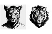 Tiger head tattoo design, an Animal Illustration by IrySha (Thumbnail 2 of 4)