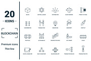 Blockchain Line Icon Set, an Object Graphic by Aimagenarium@gmail.com (Thumbnail 1 of 3)