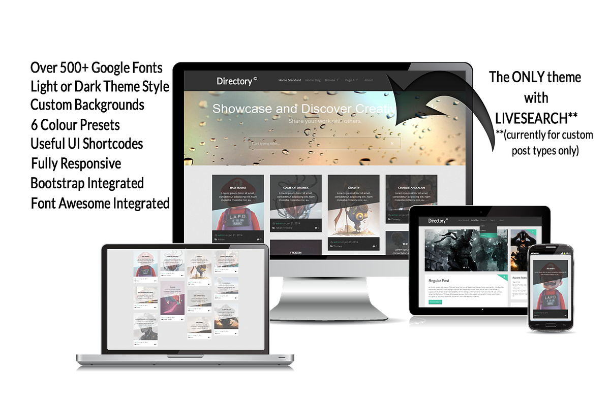 The Directory Wordpress Theme, a WordPress Template by Made in Cardiff (Photo 1 of 2)