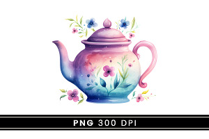 Teapot Flower Element Clipart Bundle