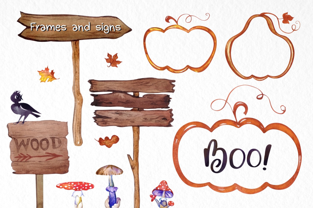 Halloween Watercolor Super Pack, an Animal Illustration by Warm Hearted Studio (Photo 5 of 10)