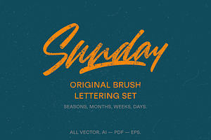 Creative brush lettering set.