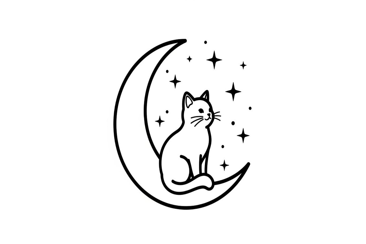 50 Cat Moon Silhouette Vector Bundle, an Illustration by jahid234 (Photo 42 of 51)
