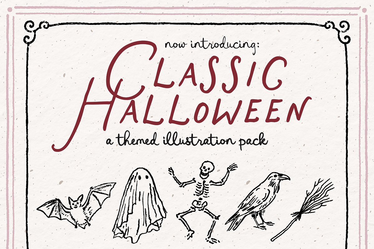 Vintage Halloween Clipart, Spooky, a Seasonal Illustration by The October Creative (Photo 2 of 7)
