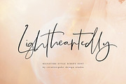 Lightheartedly Signature style font, a Script Font by Creativeqube Design (Thumbnail 1 of 14)