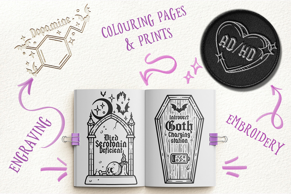 Mental Health - goth png and svg, a Person Illustration by Sonch' s Curiosities (Photo 3 of 4)