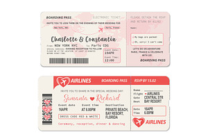 Wedding Invitation Boarding Pass