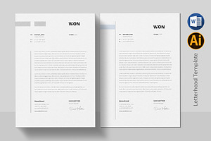 Minimal Letterhead | Word, a Stationery Template by Pixelpick
