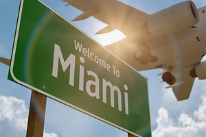 Welcome To Miami Green Road Sign, a Transportation Photo by Andy Dean Photography