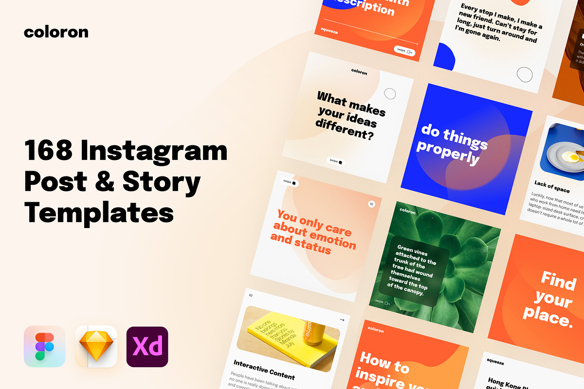 168 Creative Instagram Templates, a Social Media Template by Vladislav Muslakov (Photo 1 of 20)